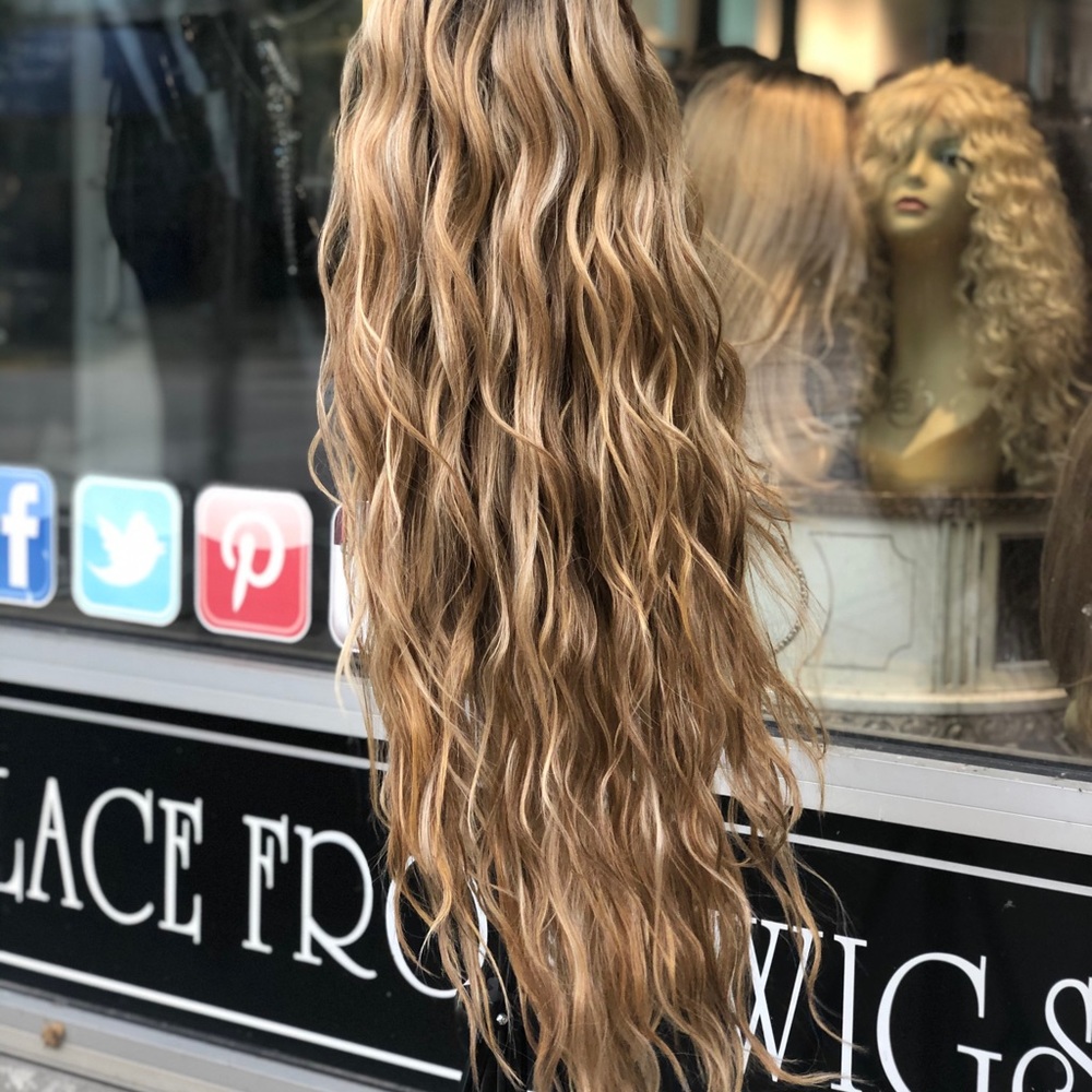 Super Long Blonde Beach Waves Party Wig Sexy Long - Picture 3 of 8